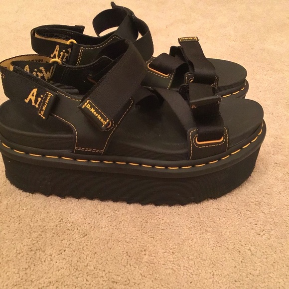 Dr. Martens Kimber Strap Black Platform Sandals - Picture 3 of 6